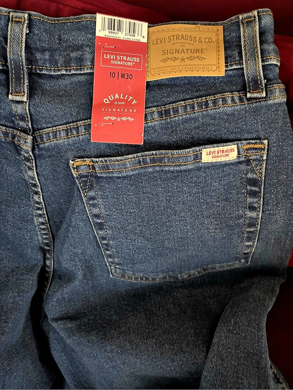Levi Strauss Signature High Rise Straight Jeans Blue Waist 30